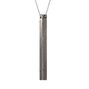 TODD REED Oxidized Silver Diamond Vertical Bar Necklace